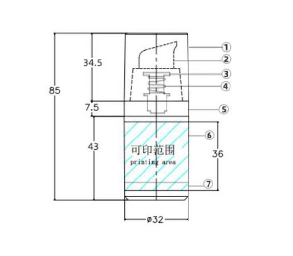 Airless bottles KY32-1 Φ32