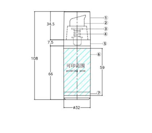 Airless bottles KY32-1 Φ32