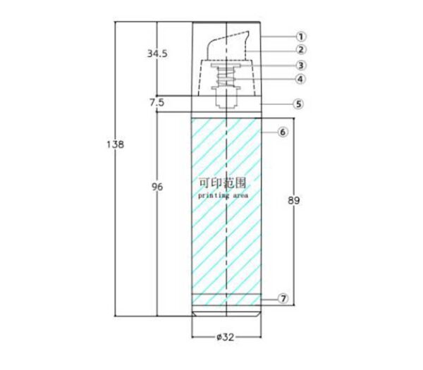 Airless bottles KY32-1 Φ32