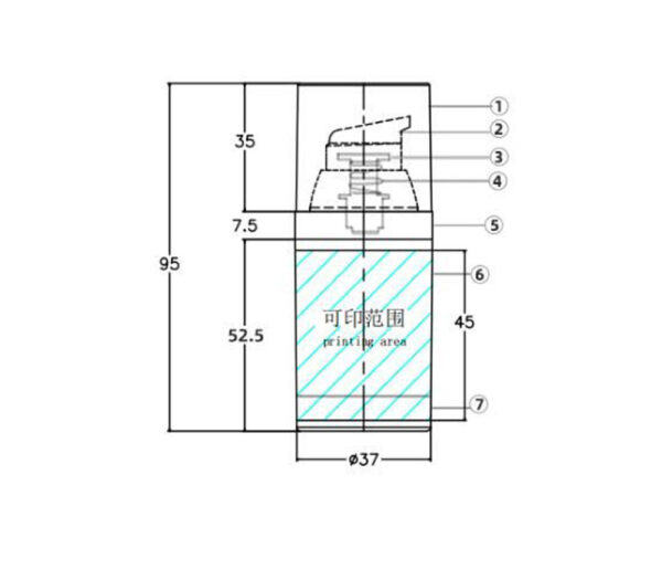 Airless bottles KY37-2 Φ37
