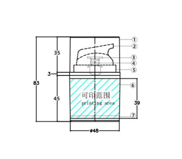 Airless bottles KY48-A Φ48
