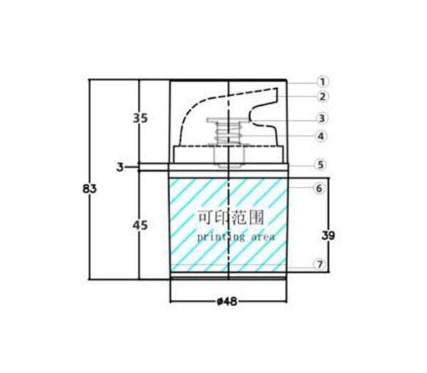 Airless bottles KY48-C Φ48