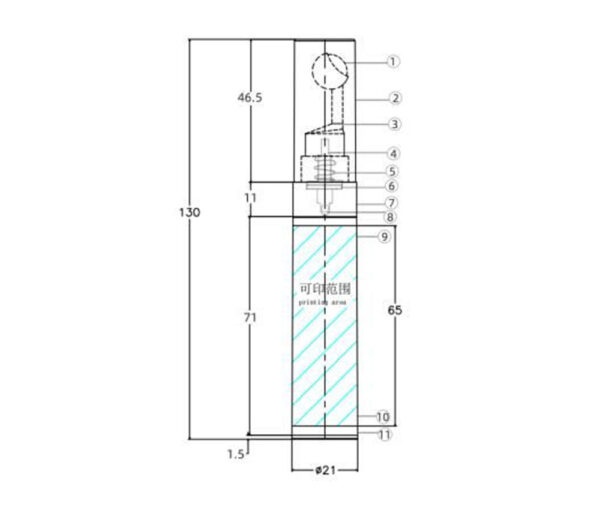 Airless bottles vacuum eye cream KY21-1 Φ21