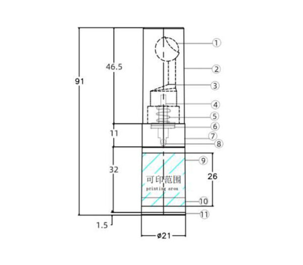 Airless bottles vacuum eye cream KY21-1 Φ21