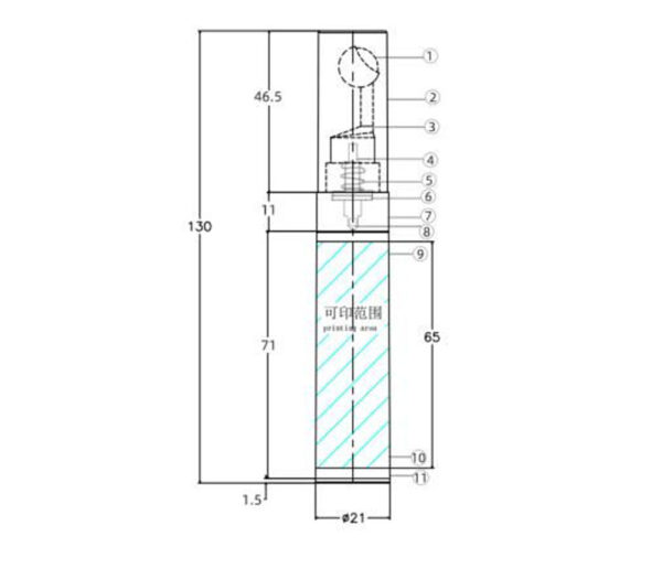 Airless bottles vacuum eye cream KY21-1 Φ21