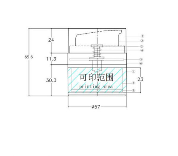 Airless jar KY57-BD Φ57