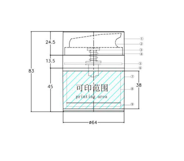 Airless jar KY64-C Φ64